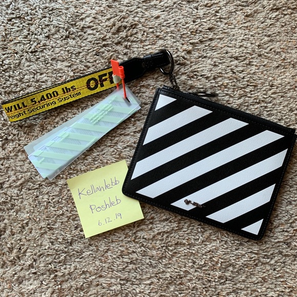 Off-White Handbags - SOLD✖️OFF-WHITE Black Diag Double Pouch NWT